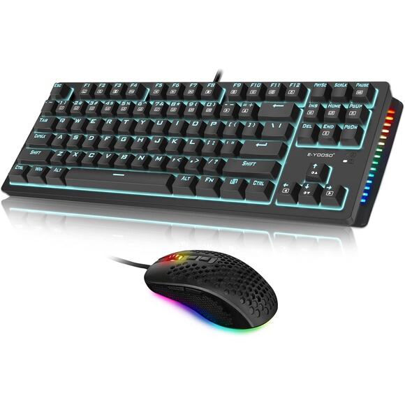Mechanical Keyboard and Mouse, E-YOOSO Z-737 Wired Gaming Keyboard and Mouse - Picture 1 of 7